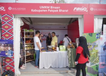 Peran serta Pakpak Bharat ditunjukkan dengan membuka stand pameran UMKM di lokasi pelaksanaan F1H2O ini.