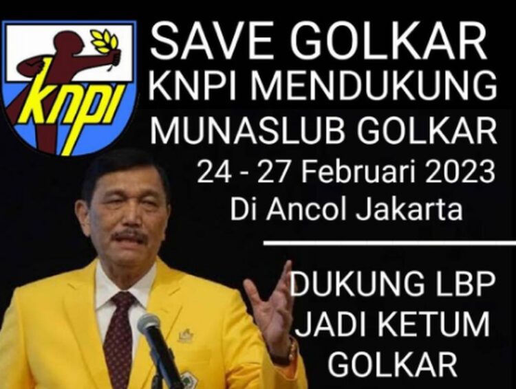 Poster KNPI dukung Luhut jadi Ketum Golkar (Foto: istimewa/Okezone)