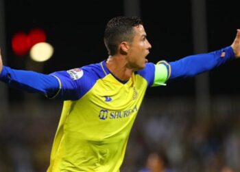 Cristiano Ronaldo menggila dan memborong gol saat Al Nassr pesta gol ke gawang Al Wehda pada lanjutan Liga Arab Saudi. (Foto: Twitter/@harryspizza_ksa)