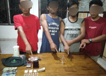 Foto para pelaku yang diamankan Sat Narkoba Polres Simalungun.