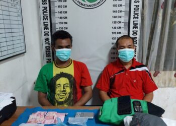 Foto kedua tersangka dan barang bukti narkotika yang diamankan Polisi.