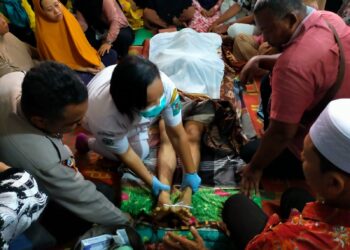 Foto korban saat disemayamkan di rumah duka.