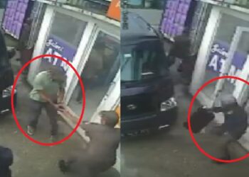 Terekam CCTV, Perampok Tembak Petugas Pengisian ATM di Pekanbaru lalu Ambil Boks Isi Uang (Foto: Tangkapan Layar)