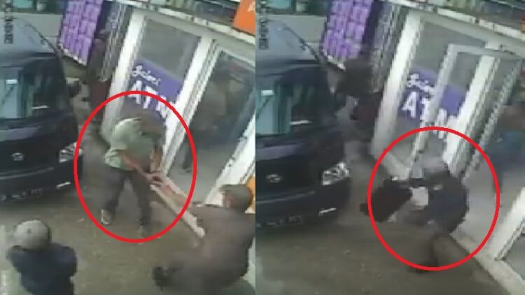 Terekam CCTV, Perampok Tembak Petugas Pengisian ATM di Pekanbaru lalu Ambil Boks Isi Uang (Foto: Tangkapan Layar)