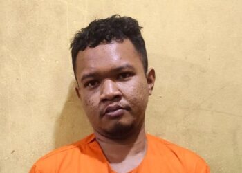 M Fadhil (25) pelaku pembunuhan terhadap ayah kandung di Kampar. (Foto: Istimewa)