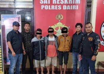 Foto: Polres Dairi menangkap tiga orang penyadap getah ilegal (Istimewa)