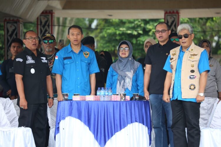 Pembina Monster Max Community, H Kusma Erizal Ginting SH, di acara Anniversary ke-4 Monster Max Community, di Lapangan H Adam Malik Pematang Siantar, Minggu (12/03/2023) pagi.