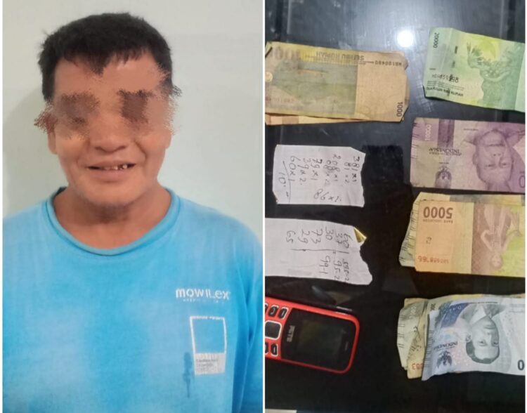 Foto terduga pelaku dan barang bukti yang diamankan Polisi.