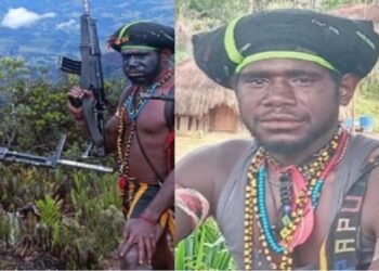 Pentolan angggota Kelompok Kriminal Bersenjata (KKB) Papua bernama Biasa alias Yomison Murib ditangkap di wilayah Ilaga, Kabupaten Puncak, Papua Tengah. Foto/Satgas Damai Cartenz