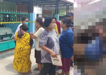 Kondisi bendahara Puskesmas di Simalungun yang tewas bersama putranya, Selasa (18/4/2023)