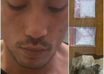 Foto tersangka dan barang bukti yang diamankan Polisi.