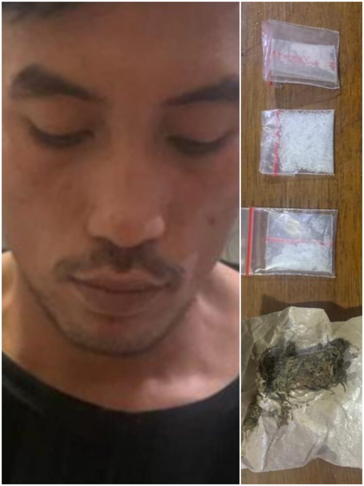 Foto tersangka dan barang bukti yang diamankan Polisi.