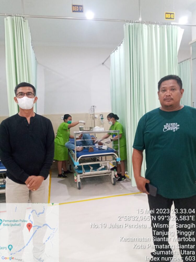 Foto korban Bilpen Nainggolan saat dirawat di Rumah Sakit.