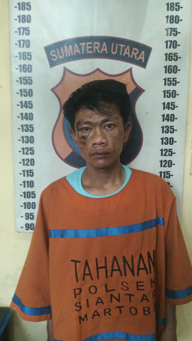 Foto pelaku jambret yang diamankan Polsek Siantar Martoba.
