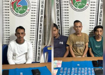 Foto para pelaku dan barang bukti sabu yang diamankan Sat Narkoba Polres Pematang Siantar.