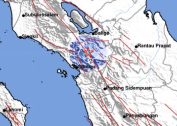 Gempa hari ini berkekuatan Magnitudo 3,8 mengguncang Tapanuli Utara, Sumatera Utara, Selasa (27/6/2023) (BMKG)