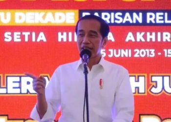Tangkapan layar - Presiden RI Joko Widodo menyampaikan arahan saat menghadiri peringatan satu dekade Simpatisan Barisan Relawan Jokowi Presiden (Bara JP) di Kota Bogor, Jawa Barat, Minggu (18/6/2023). ANTARA/Gilang Galiartha.