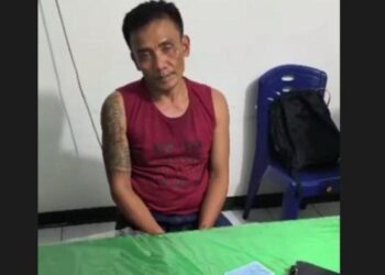 Terduga bandar narkoba jenis sabu saat diamankan oleh TNI di Tebingtinggi Syahbandar, Sabut (29/7/2023). TRIBUN MEDAN/HO