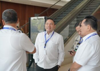 Bupati Pakpak Bharat, Franc Berhard Tumanggor saat menghadiri Rakernas ke XV Apkasi, di International Convention Center (ICE) BSD,  Kamis (20/07/2023).