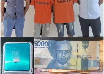 Foto pelaku dan barang bukti yang diamankan Polisi.