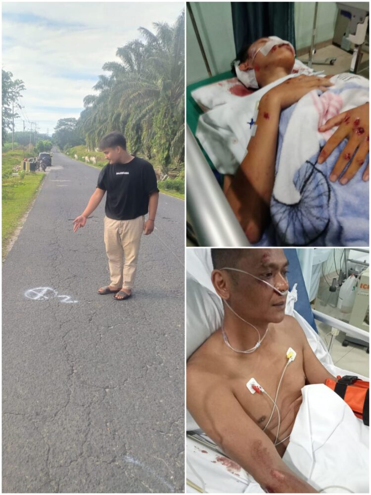 Foto lokasi kejadian dan foto para korban saat dirawat di rumah sakit.