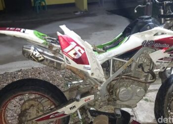 Kondisi sepeda motor korban. (Foto: Dok. Polres Kuansing)