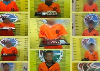 Kolase foto para pelaku pengedar dan pengguna Narkoba diberbagai lokasi di Kota Padangsidimpuan yang diamankan Polres Padangsidimpuan dalam 10 hari terakhir, Selasa (19/9/2023).