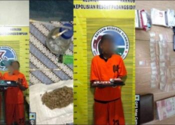 Personel Unit Reskrim Polsek Batunadua menangkap 3 orang orang narkoba dari dua lokasi terpisah, Minggu, (24/9/2023) malam.