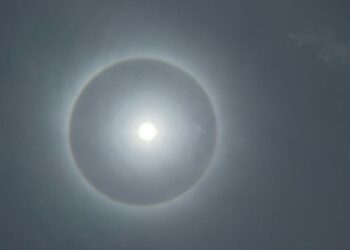 Foto: Fenomena Halo Matahari di langit Medan (Istimewa)