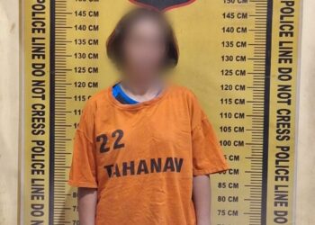 Foto tersangka ditahan Polres Simalungun.