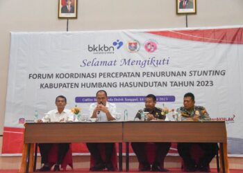 Bupati Humbahas, Dosmar Banjarnahor, SE, membuka Forum Koordinasi Percepatan Stunting Kabupaten Humbang Hasundutan Tahun 2023, Rabu (18/10/2023), di Aula Coffee Ayola Doloksanggul.