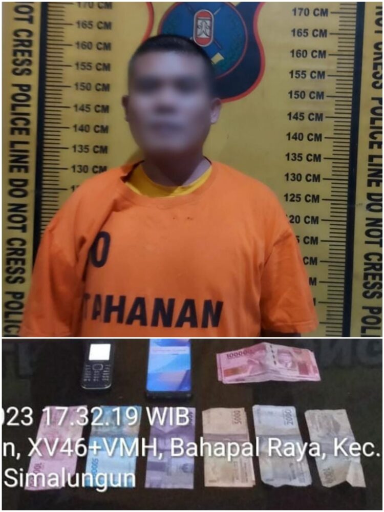 Foto pelaku dan barang bukti yang diamankan Polisi.