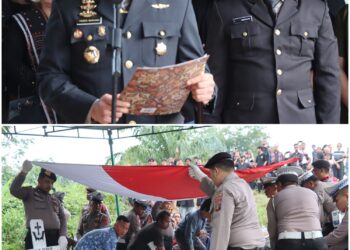 Kapolres Pematang Siantar, AKBP Yogen Heroes Baruno SH, SIK, pimpin pemakaman jenazah Almarhum Aiptu John Boy Samse Purba.