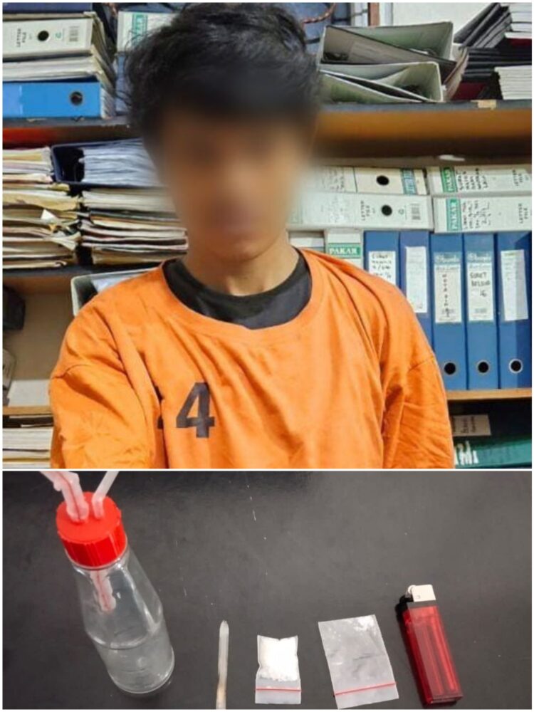 Foto tersangka dan barang bukti yang diamankan Polres Simalungun.