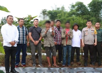 Kapolres Simalungun gerebek Petani Jeruk nyambi jual sabu di Bandar Saribu, dan berhasil mengamankan 2 orang dan barang bukti sabu, (8/11/2023), pukul 16.00 WIB.