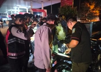 Suasana razia gabuangan yang dilaksanakan pada Sabtu (11/11/2023) malam, di lokasi yang dianggap rawan gangguan kamtibmas, di wilayah Kabupaten Simalungun.