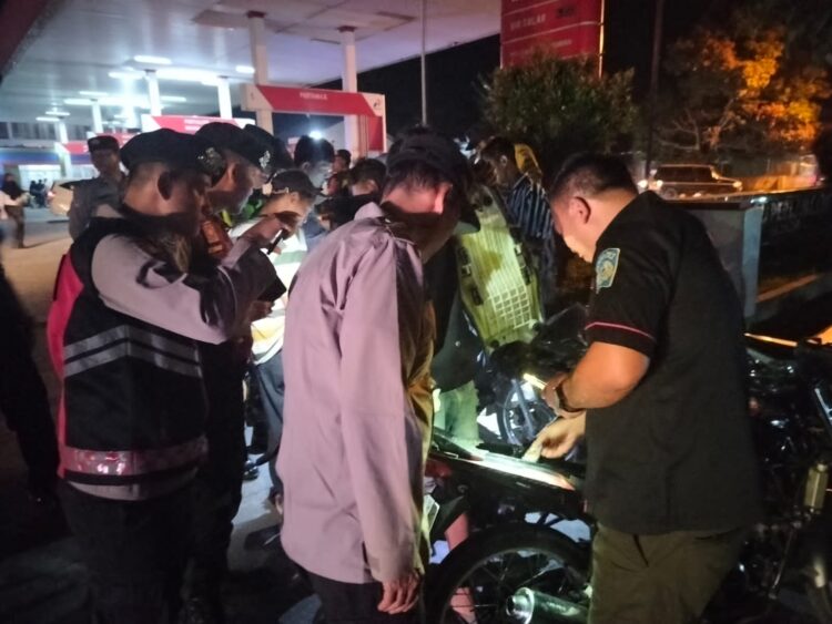 Suasana razia gabuangan yang dilaksanakan pada Sabtu (11/11/2023) malam, di lokasi yang dianggap rawan gangguan kamtibmas, di wilayah Kabupaten Simalungun.