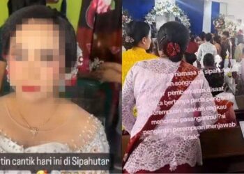 Viral pengantin wanita di Kecamatan Sipahutar, Tapanuli Utara gagalkan pernikahannya. Video viral itu diunggah oleh akun Facebook Fitra Dame Silitonga. Facebook.com/ Fitra Dame Silitonga.