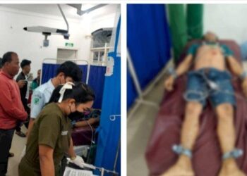 PENIKAMAN - Kondisi korban, Ruben Nababan (foto kanan) saat berada di RSUD Sidikalang. Korban meninggal dunia usai ditikam oleh temannya sendiri di sebuah warung tuak. TRIBUN MEDAN/HO