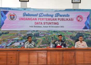 Pertemuan Publikasi Data Stunting Kabupaten Humbang Hasundutan, di Aula Hutamas Perkantoran Tano Tubu, Doloksanggul, Jumat (8/12/2023).