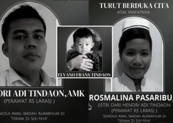 Korban Kecelakaan di Tol Medan - Tebingtinggi: Ada pun yang tewas yakni Hendri Adi Tindaon (35), Rosmalina Pasaribu (33), Elvano Frans Tindaon (3) dan ayah Hendri, Homri Tindaon (60). Sementara anak sulung mereka, Carlisa Yetta Tindaon dan Nur Ampu Sitakar (60) yang merupakan istri dari Homri Tindaon masih dalam perawatan di Grand Med Lubuk Pakam. (ISTIMEWA)