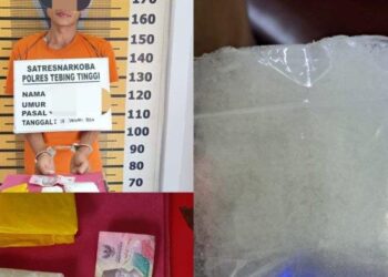 Pelaku pemilik narkotika jenis sabu-sabu seberat 102,45 Gram, JRK (39) saat diamankan personel Sat Narkoba Polres Tebing Tinggi, Kamis (18/1/2024) lalu. JRK merupakan warga Kota Medan.