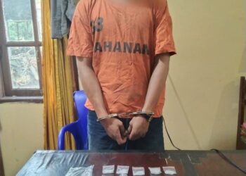 Foto tersangka dan barang bukti yang diamankan Polres Simalungun.