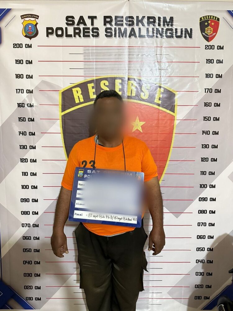 Foto pelaku yang diamankan Polres Simalungun.