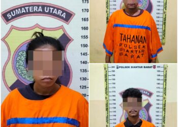 Foto ketiga pelaku pencurian yang diamankan Polsek Siantar Barat.