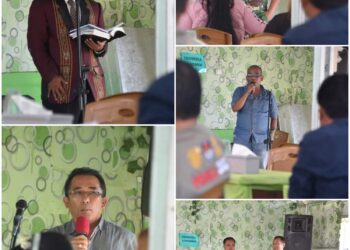 Suasana open house Komunitas Wartawan Lintas Media, di Warung Bunda “Lim” Doloksanggul, Sabtu (13/1/2024).