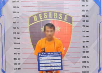 Foto ;pelaku pencurian yang diamankan Polisi.