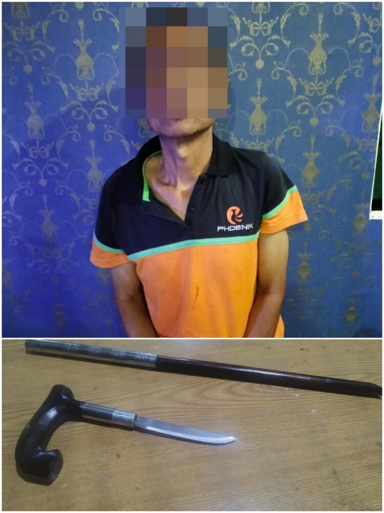 Foto pelaku dan barang bukti yang diamankan Polisi.