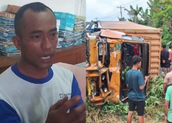 Dedi Setiadi Maret Tampubolon (35), supir truk dalam kecelakaan yang menewaskan enam orang di Pamatang Raya, Kabupaten Simalungun.
