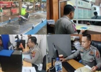 Polres Simalungun mengadakan pelayanan SIM Online dan bimbingan belajar bagi pemohon SIM baru.